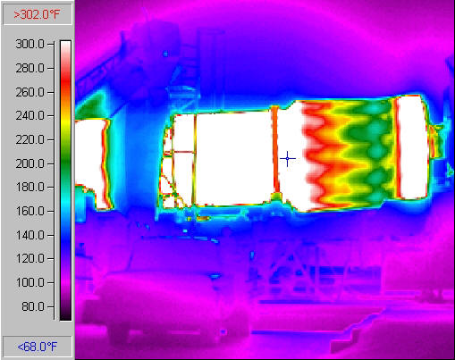 Infrared view of a drum mix plant.