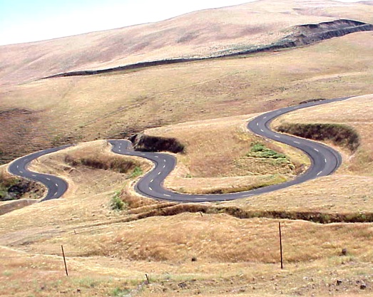 The Upper Loop road, one of the experimental roads built by Hill and Lancaster