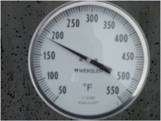 Temperature of CRS-2P binder in tank.