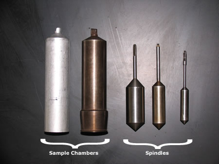 RV sample chambers and spindles.